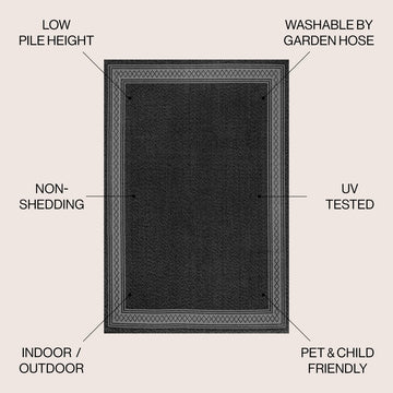 Lucia Classic Diamond Border Indoor/outdoor Area Rug